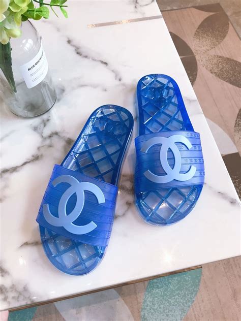 pink chanel jelly slides|Chanel jelly slides black.